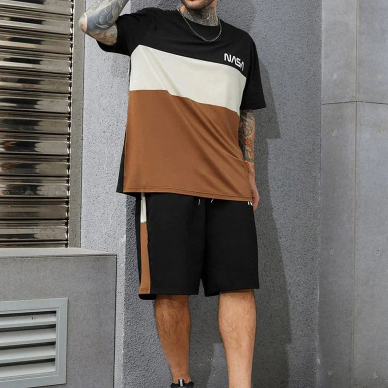 New Summer Vacation Leisure Daily 3D Men's Sports Wear Large Round Neck Short sleeved T - shirt Set Casual - View 13 | SAMAG