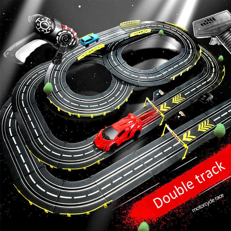 Electric Rail Car 1:43 Double Remote Control Racing Track Toy Automatic Racing Electric Track Children Christmas Gift