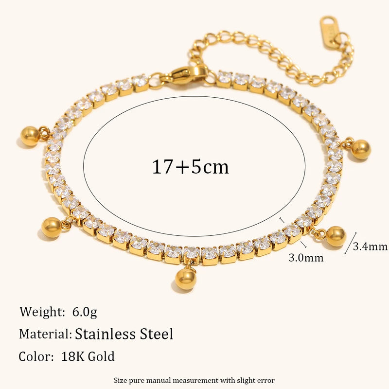 La.Muses Elastic Cubic Zirconia Stainless Steel Woman's Bracelet Fashion Luxurious Jewelry Party Accessories
