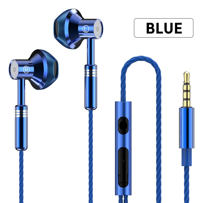 OLAF Metal 3.5mm Headphones Wired Earphones Gaming Earbuds Sports Headset With Microphone For Smart Phones Samsung Xiaomi Huawei