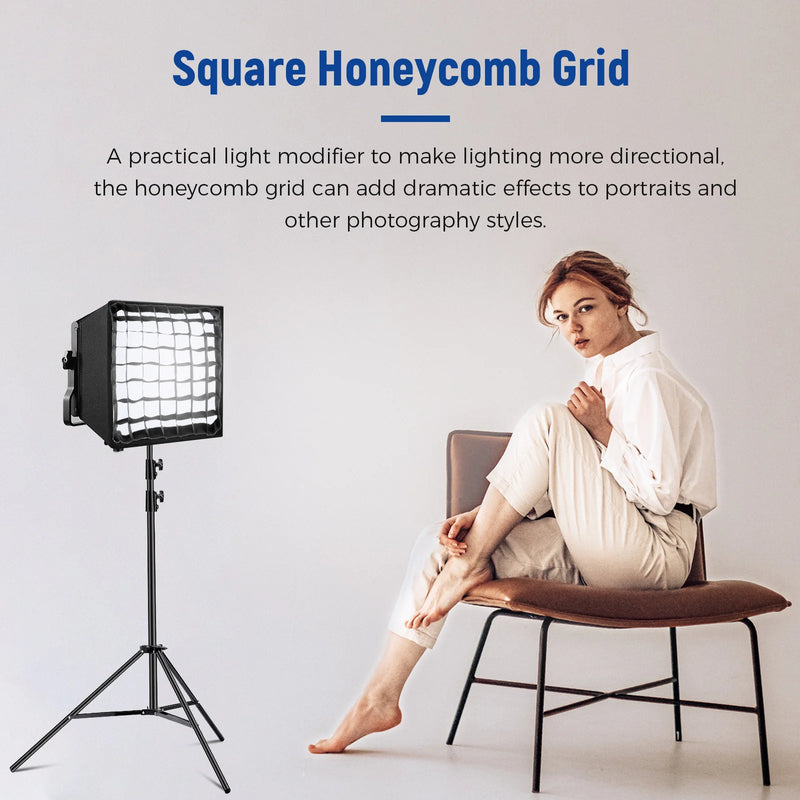 NEEWER 12.2"x11.4" Foldable Softbox Diffuser with Grid and Bag for NL660/SNL660/RGB660/RGB660 Pro/RGB660 PRO II LED Video Light