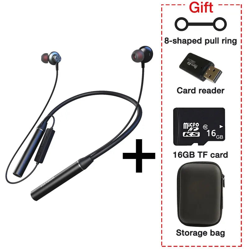 EARDECO 180 Hour Playback Bluetooth Headphones Bass Wireless Headphones Earphones with Mic Stereo Neckband Sport Headset TF Card