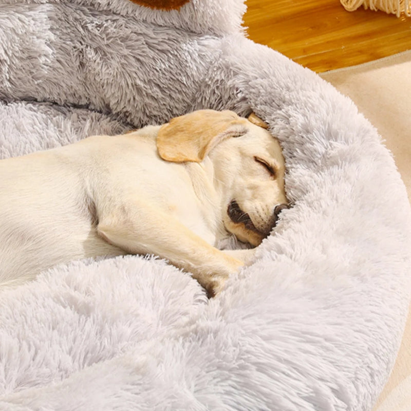 Fluffy Dog Bed Winter Warm Large Pet Products Small Sofa Baskets Pets Kennel Mat Puppy Cats Supplies Basket Blanket Accessories