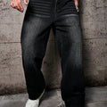 Vintage Style Men's Black Washed Distressed Loose Wide | SAMAG