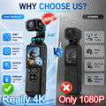 4K Action Camera With 330° Face Tracking Gimbal Stabilizer 1.72 Inch Touch Screen 64MP Pocket Digital Camera WiFi Sports Cam