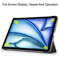 Tablets case  For Ipad air11 2024 11 inch Book Flip Cover with Stand Auto Wake Sleep  Three fold Caster hard shell