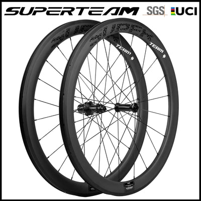 SUPERTEAM Carbon Wheelset Road Bike 50mm Wheels Black | SAMAG