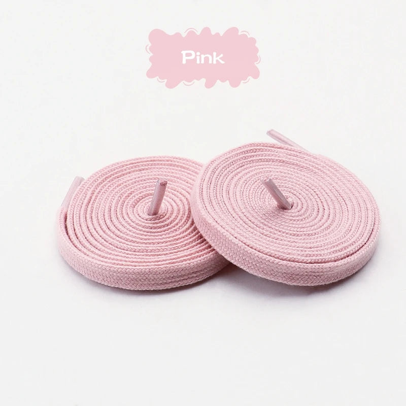 Classic Solid-Color Flat Laces Premium Cotton Casual Shoelaces Sneaker Shoelace Shoe accessories 1Pair