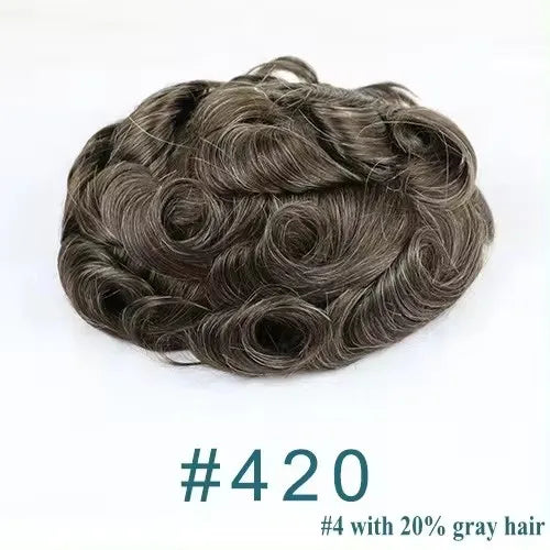 Super Ultra Thin Skin 0.02mm 80-100%Density Men Toupee Brown Black 210# Human Hair System Undetectable Natural Hairline Prosthes