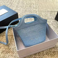Elegant Mini Tote Bag with Leather Edges & Unique Cutout Handle