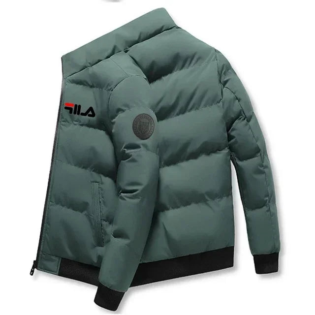 2026 Autumn Winter Men's Thick Warm Jacket Fashion Printed Windproof Coat Casual Zip Up Outerwear Male Parkas M-5XL
