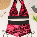 Square Neck Modest Bikini Set With Skull Print | SAMAG