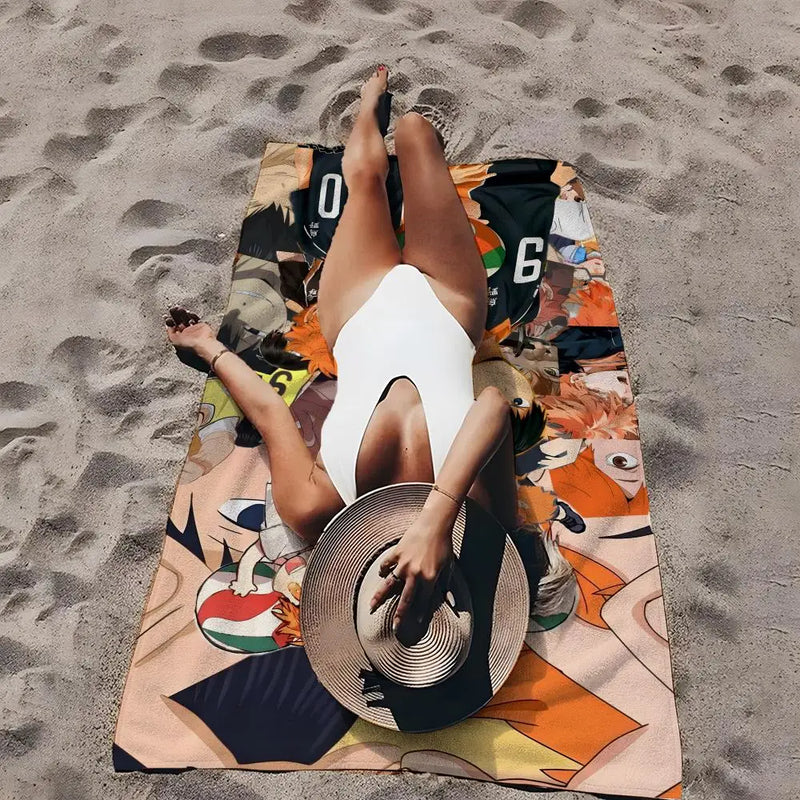 Anime Haikyuu!! Towel Towel Soft Pool Gift For Travel Gym Shower Cool Camping Quick Dry Sports  Large Beach Towel