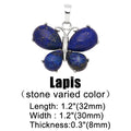 OCESRIO Vintage Natural Stone Butterfly Pendant for Necklace Copper Amethyst Reiki Pendulum DIY Jewelry Making Supplies pdta921