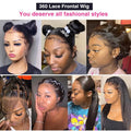 36 Inch Invisible Strap 360 HD Full Lace Wig Bone Straight Frontal Wig Straight Lace Front Human Hair Wig