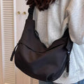 Fashion High Capacity Solid Color Single Shoulder Totes Bag Nylon Hobos Crossbody Bags Solid Casual Zipper Women's Bags
