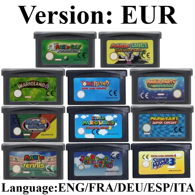 19 Styles GBA Game Cartridge Cards EUR & USA Version For Game Boy Advance GBA SP DS Lite Vintage Game Collection Gift