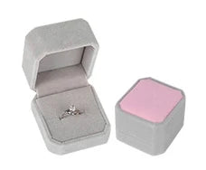 Huitan Velvet Box for Rings/Earrings/Necklaces/Bracelets Simple Classic Engagement Wedding Packaging Boxes - Visuel 4 | SAMAG