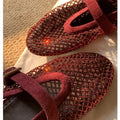 Round Head Hollow Out Women Shoes Fashion Crystal Cover Heels Ballet FlatsSummer Buckle Strap Sandals