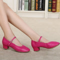 Women Dance Shoes Soft Sole Mid Heel Square Dance Shoes for Adults All Seasons