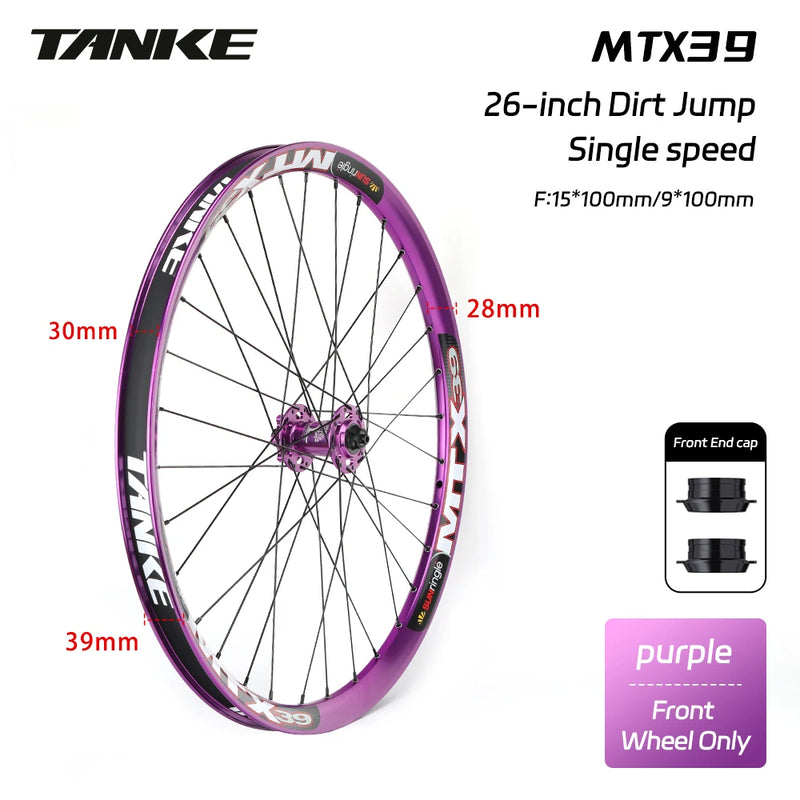 TANKE MTB Wheelset 26 inch Disc Brake MTB single-speed DJ AM Enduro DH Wheelset Hub MTX33/39 aluminum alloy Mountain wheel set