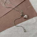 Stainless Steel Long Necklace with Heart Pendant Adjustable Chain Sweater Chain for Women Fashion Jewelry Accessories 2025