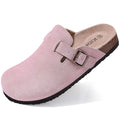 Evshine Women's Cow Suede Clogs with Arch Support Comfort Cork Footbed Mules Men Fashion Potato Shoes Genuine Cork Clogs Slipper