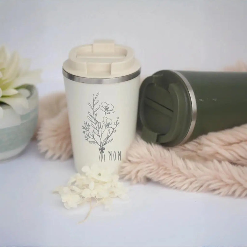 Custom Engraved Thermos Mug Personalized Insulated Travel Cup with Name Double Wall Stainless Steel Gift Mug for CoffeeTea