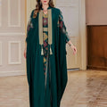 Eid Muslim 2 Piece Set Women Embroidery Dresses Open Abaya Suit Jalabiya Ramadan Dubai Kaftan Party Vestidos Cardigan Robe 2025