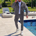 Fashion Men's Casual Sets Male Trend Streetwear Long Sleeve Jacket Coat+Leggings Pants Sport 2 Pieces New - View 7 | SAMAG