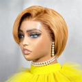 Pixie Cut Wig Human Hair 13x4 Lace Front Wigs 8 Inch Short Bob Wigs Pre Plucked Short Straight 180% Density