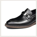 YETTIES Men's Pointed Toe Genuine Leather Loafers | Business Formal Slip-On Dress Shoes | Versatile Comfort Casual Work Footwear