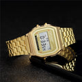 Elegant Digital Watch For Women Gold Silver Stainless Steel Business Ladies Electronic Wrist Watches Man Clock Zegarek Damski