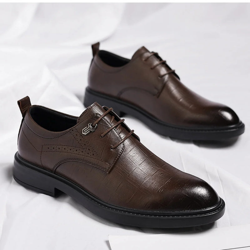 Men's leather shoes, autumn business formal leather shoes, casual British dress shoes