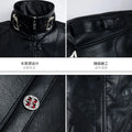 LUZHEN 2026 Stylish Stripe Original Patchwork Design Stand Neck Leather Jacket Men's Trendy High Quality Motorcycles Coat JY6331