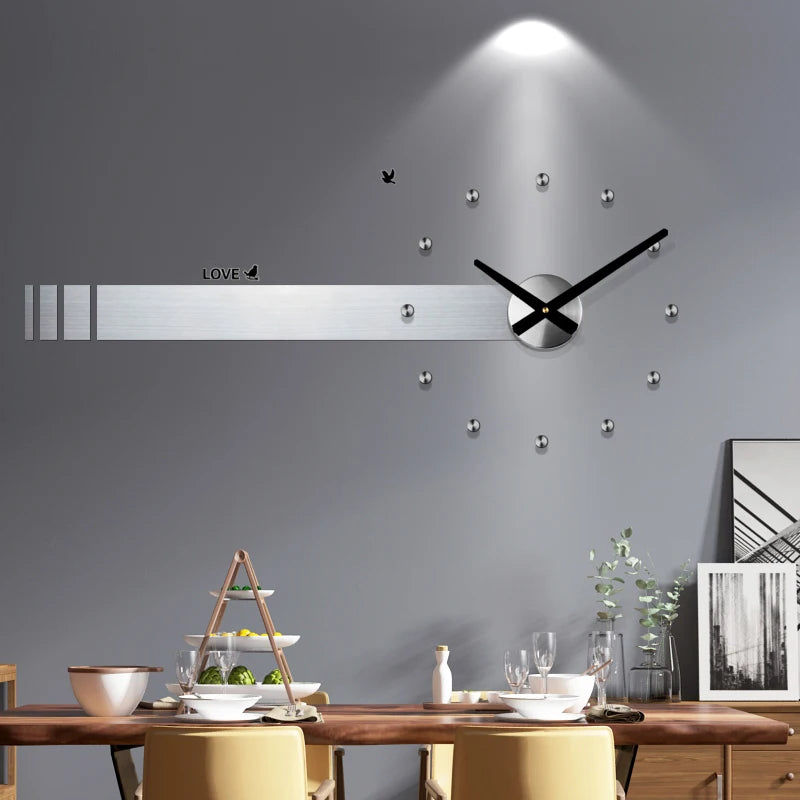 Spain Large Wall Clock Modern Design Metal Luxury Wall Watches Clocks DIY Home Decor Silent Living Room Orologi Da Parete Gift