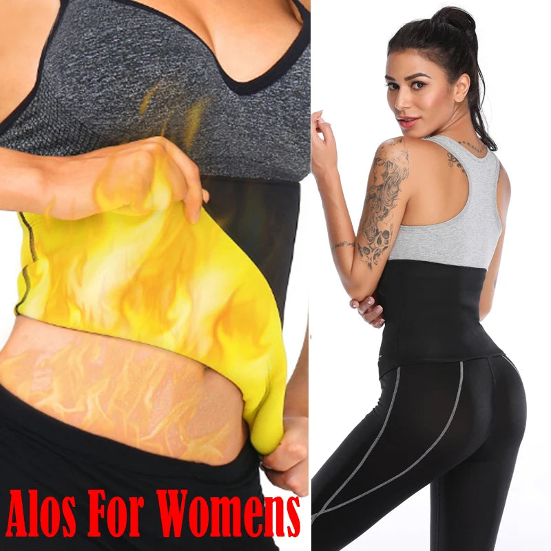 Men Body Shaper Sweat Waist Cinchers Trainer Belt Band Belly Compression Fat Burning Sauna Suit Abs Slimming Workout Shapewear