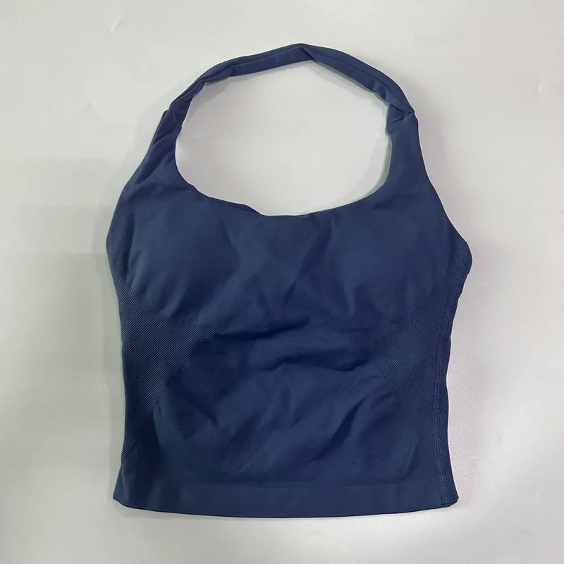 1-2pcs Gym Set Women Backless Tank Tops High Waist Scrunch Seamless Shorts High Waist Yoga Leggings Workout Sets Gym Suit