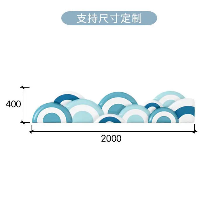 Cartoon Dolphin Wall Sticker Self-adhesive Blue Children's Room Bedside Soft Bag Anti-collision Cartoon Background Wall Backrest
