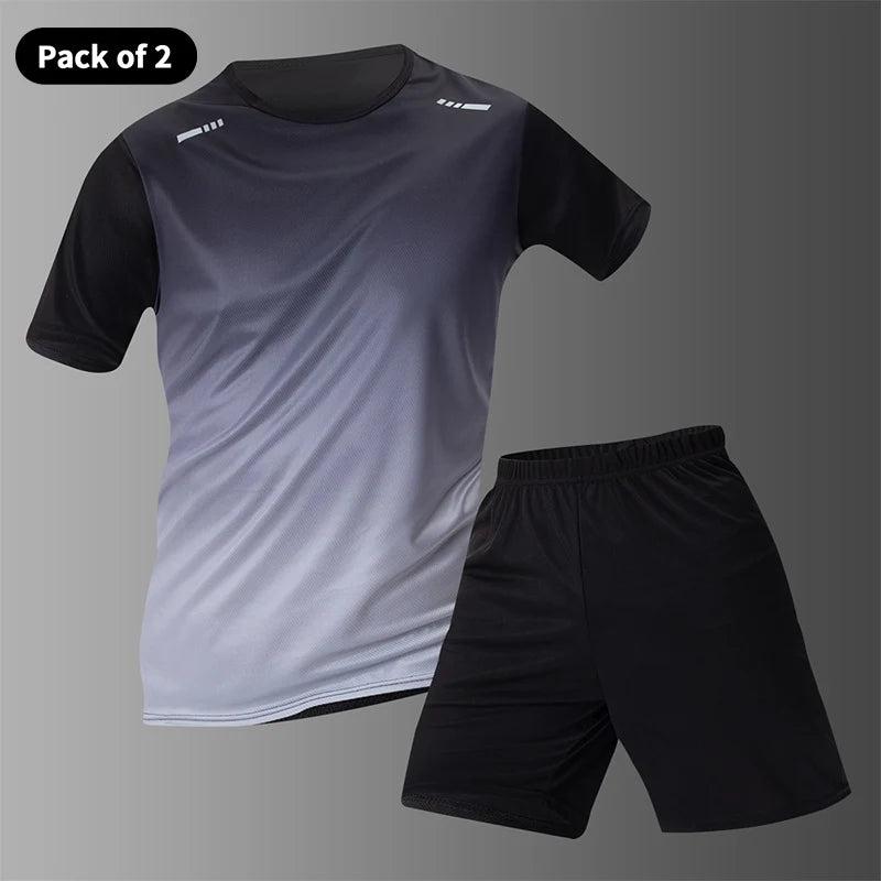 5/3/2/1 Piece Men's Four Seasons Multi-match Combination Sports Suit Gradual Zipper Jacket Running Fitness Short-sleeved Shorts