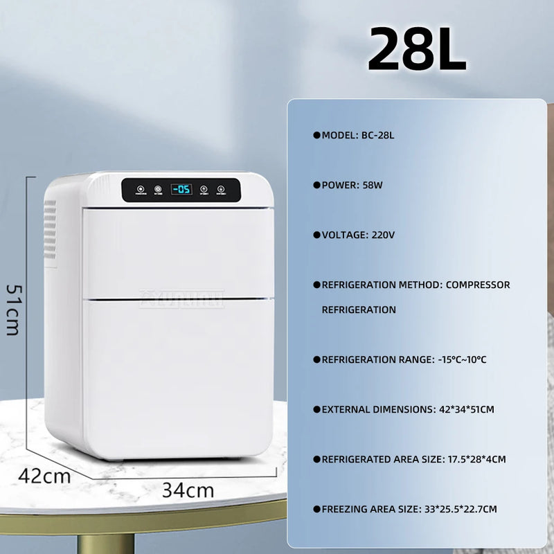 28L Vehicle Freezing Fridge Portable Cooling Refrigerator Nevera Mini Koelkast