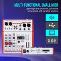 Professional 4 Channel Mixer with USB Audio Interface Bluetooth 48V Phantom Power for Live Performance Karaoke