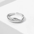 VENTFILLE 925 Sterling Silver Irregular Design Wave Golden Stackable Finger Rings Trendy Adjustable For - Visuel 30 | SAMAG