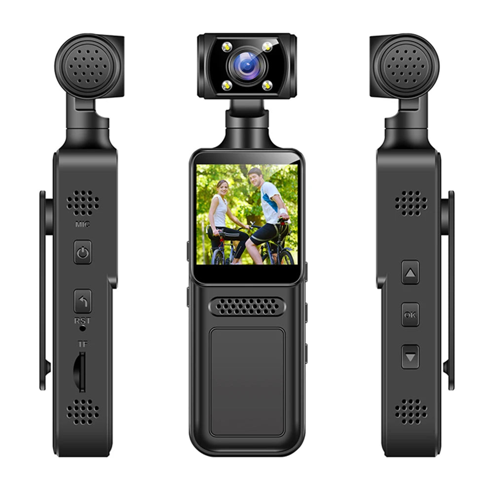 Action Mini Camera Outdoor Sport Video Recorder Body Camera Night Vision 180 Rotatable Wearable Body Worn Cam For Outdoor Sport