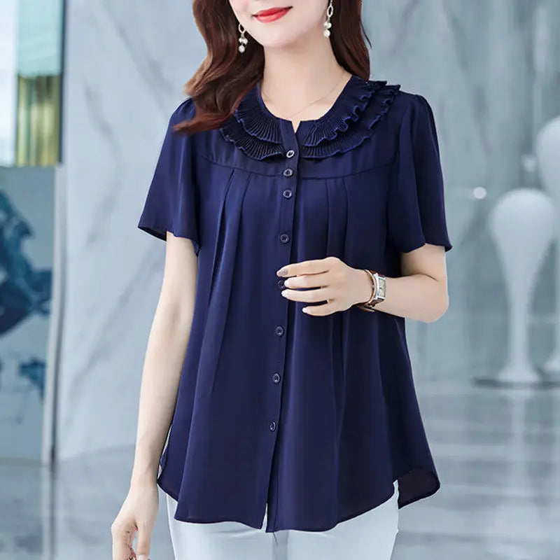 Summer Slimming Loose ort Sve irt Women's Middle - Aged - View 4 | SAMAG