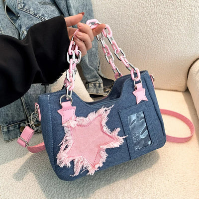 Denim Underarm Shopper Totes Large Capacity Designer Hobo | SAMAG