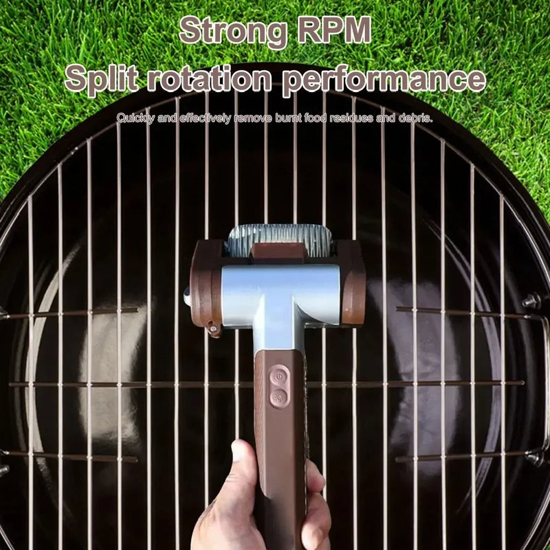 Rechargeable Electric Stainless Steel Roller Grill Cleaner Brush - Barbecue Cleaning Scrub Brush for Grills Kitchen Tools