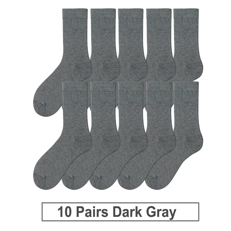 10 Pairs Men's Cotton Socks New Styles Black Business | SAMAG