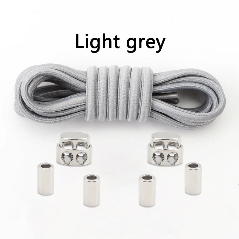 Oval Elastic Shoelace Metal Buckle Laces Unisex Quick-On/Off Shoelaces for Sneakers and Boots 1Pair/2Pair