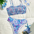 Ruffle Floral Printe Bikini Set Women Swimsuit Two-Piece | SAMAG
